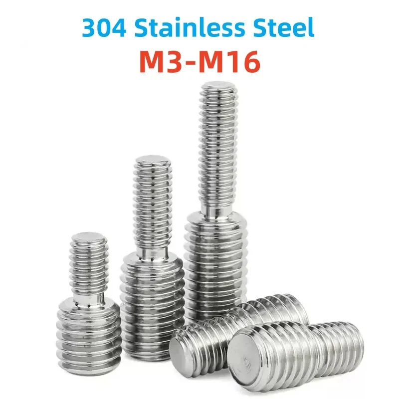304 Stainless Steel Double Head Transfer Screws Male to Male Thread Adapter M3 M4 M5 M6 M8 M10 M12 M14 M16