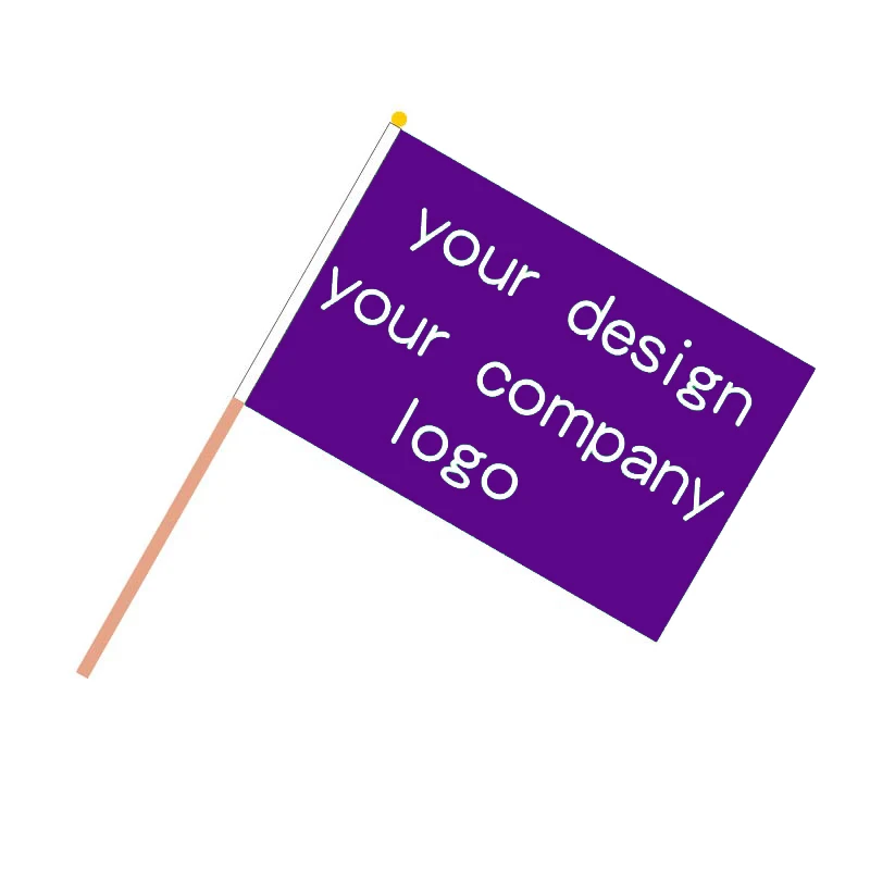 100pcs/ 14*21cm or 20*30cm Hanging flag company logo  any design customize flag polyster material custom  hand flags