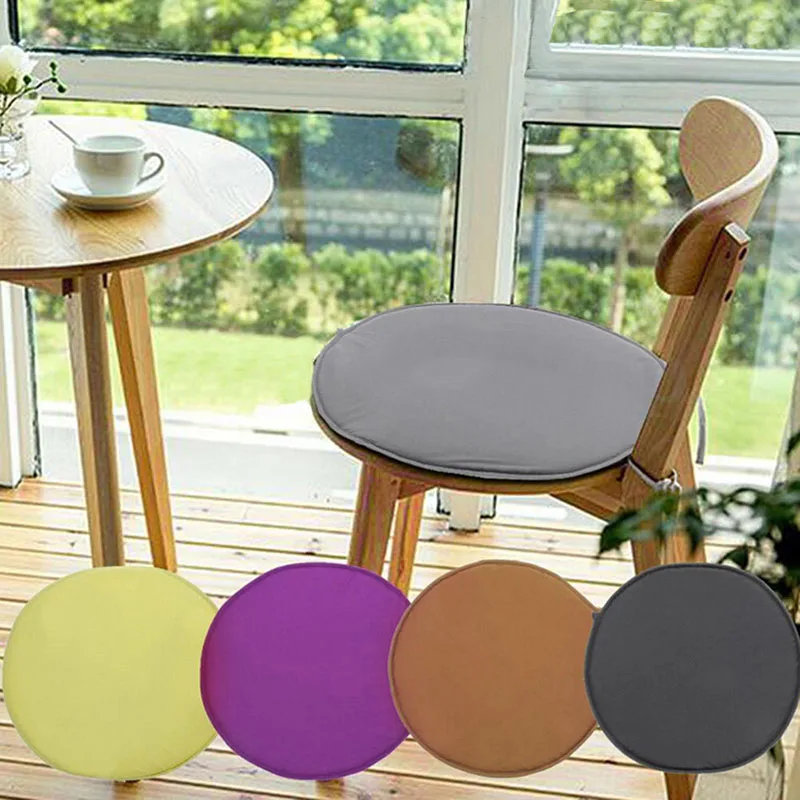 30x30cm Candy Color Chair Strap Household Thickened Round Sponge Cushion Simple Office Fabric Dining Round Stool Cover Cushion