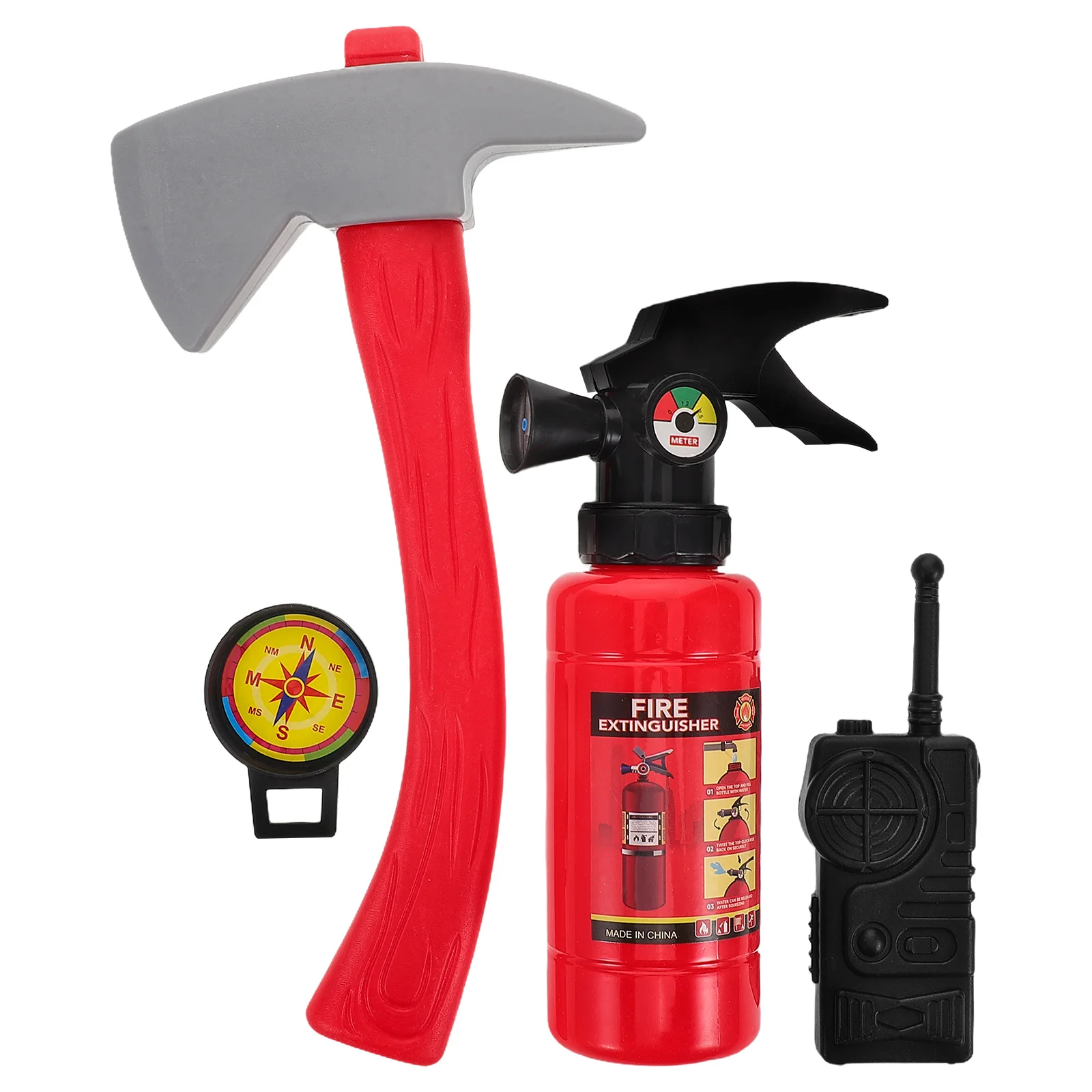 

Children Firefighter Set Realistic Pretend Cosplay Roleplay Toy Starter Kit Mini Extinguisher Desk Firefighting Party