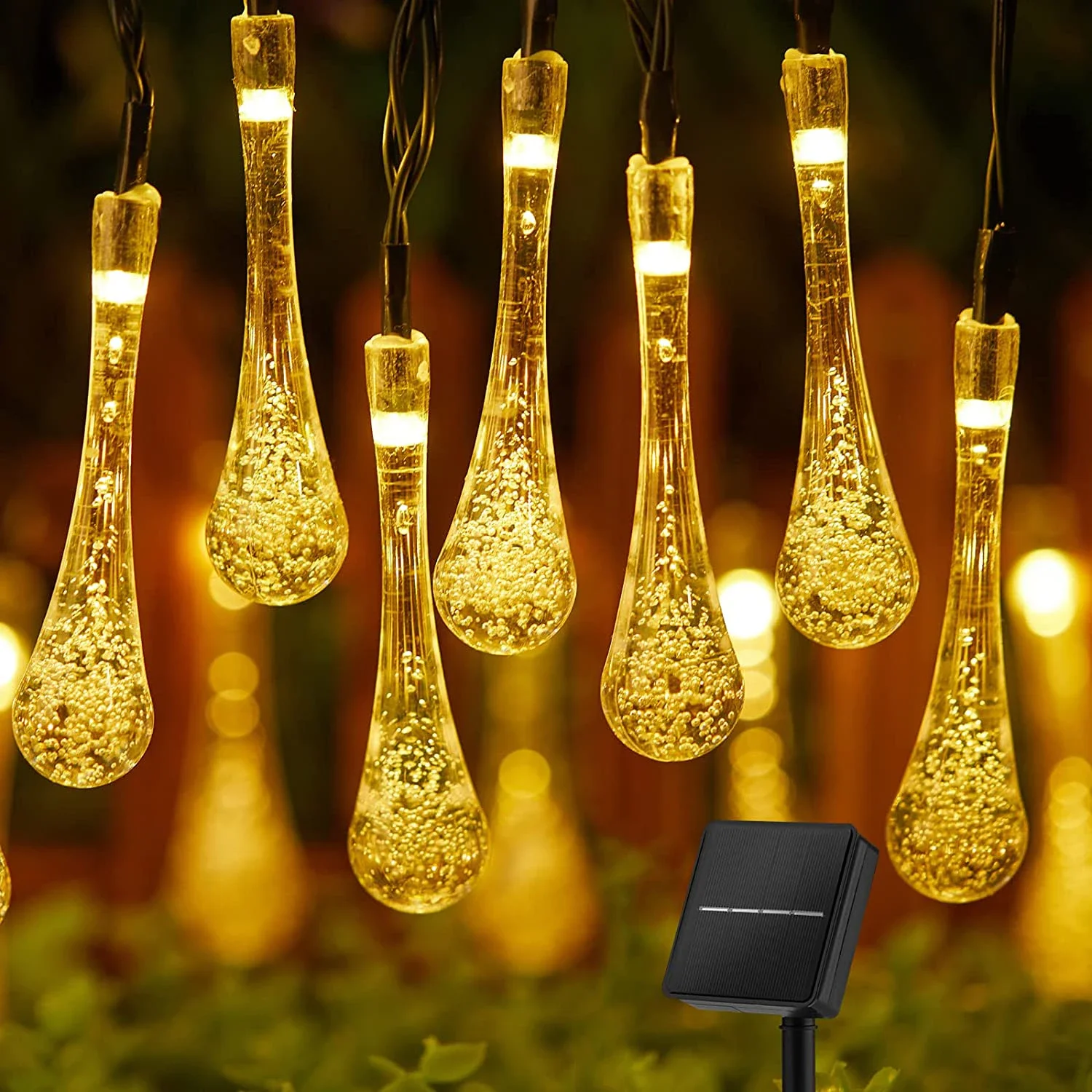 ソーラーLEDストリングライト,屋外ガーデン装飾ライト,クリスマスライト,ip65,8モード,20, 50, 100LED