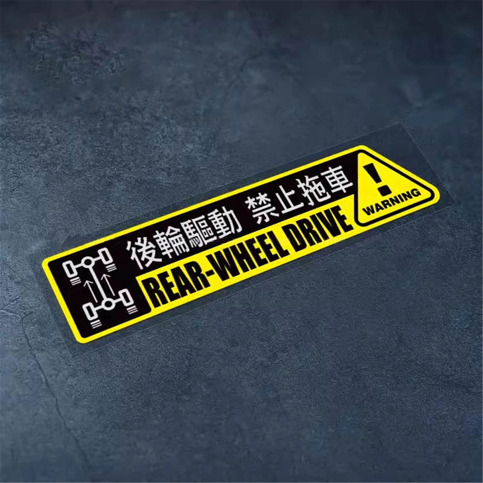 Car Styling Tape Sticker Warning ALL Rear Wheel Do Not Pull Tape Auto Triangle Electric Applique