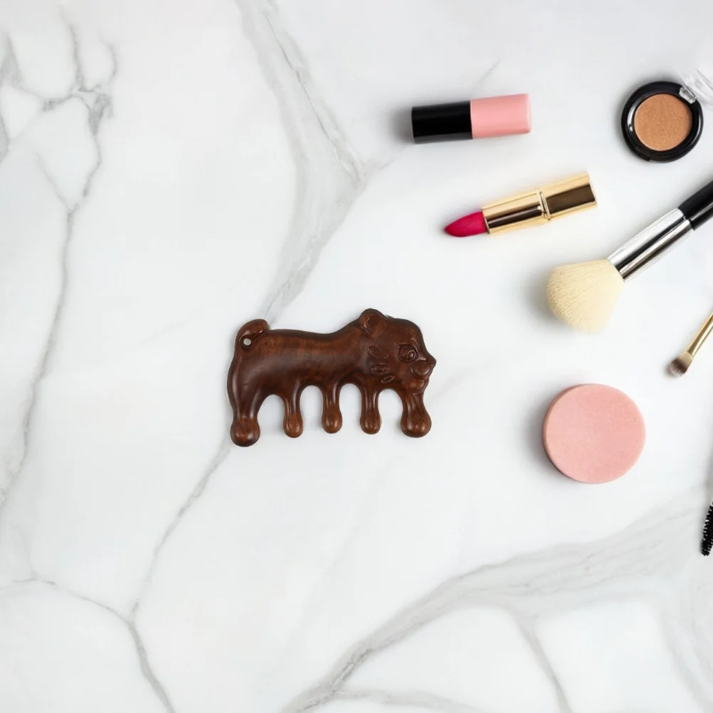 2 قطعة مشط تدليك فروة الرأس الخشبي مريح خمسة أصابع خمسة الأسنان تصميم الخشب الطبيعي غوا شا أداة واسعة الأسنان الشعر فروة الرأس مكشطة #5