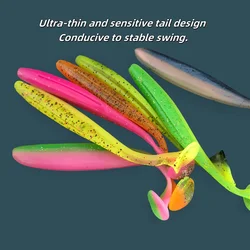 MUKUN 5pcs/Lot Soft Lures Double Colors Silicone Bait 12cm  Jigging Wobblers Artificial Swimbait Sea Fishing Tackle