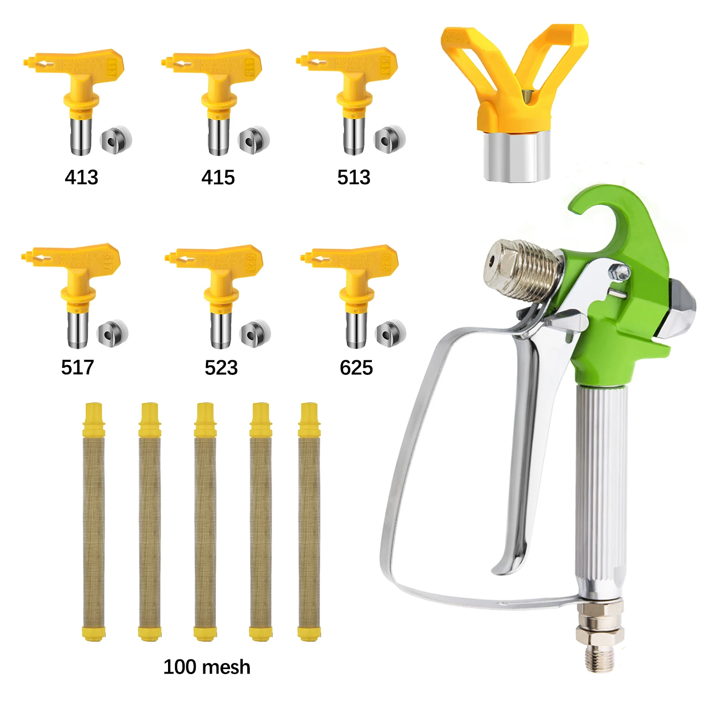 high-pressure-airless-paint-spray-gun-set-with-6-nozzle-tips-1-nozzle-guard-5-100-mesh-filters-6-seals-for-wall-coating