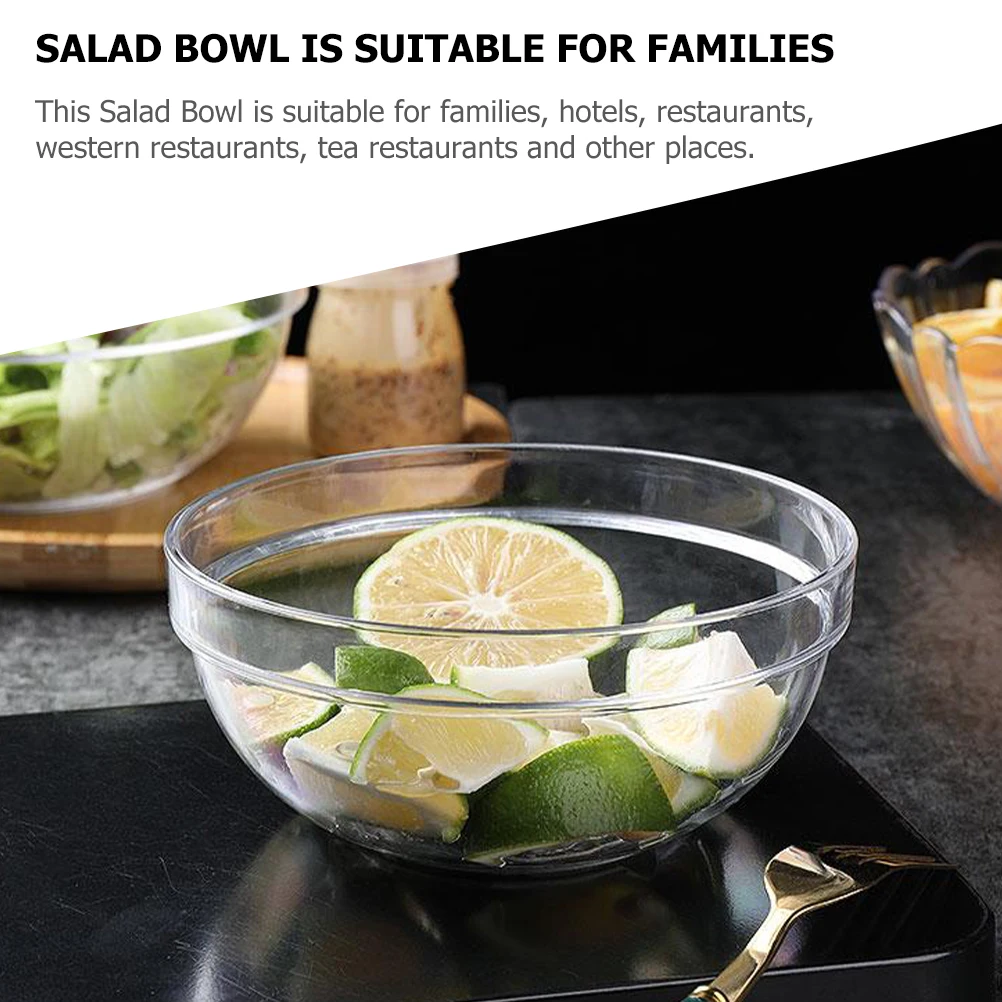 

Salad Bowl Set Clear Food Serving Bowls Versatile Kitchen Dessert Fruit Vegetable Tray Decorative for Home