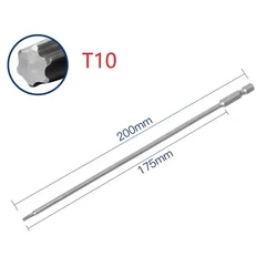 1Pc 200mm Long-T30 Magnetic Torx Screwdriver Bits Set Electric Screwdriver Head, T15, T20, T25, T27, T30