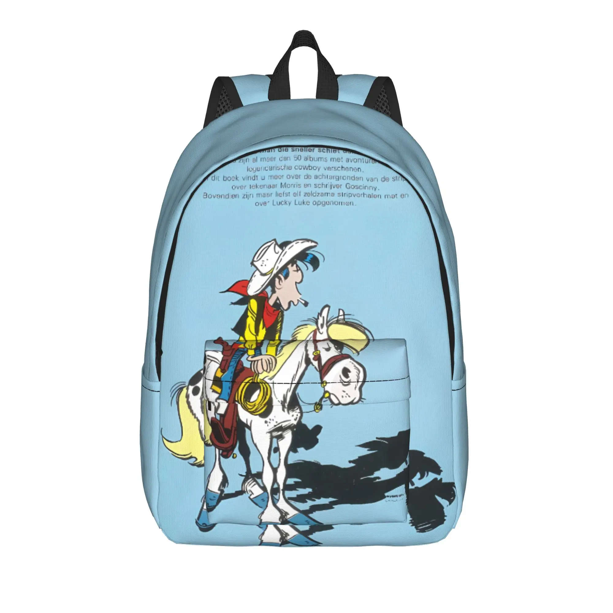 Lucky Luke Cartoon Comics (6) Backpack  University Backpacks Boy Style School Bags Custom Durable Rucksack