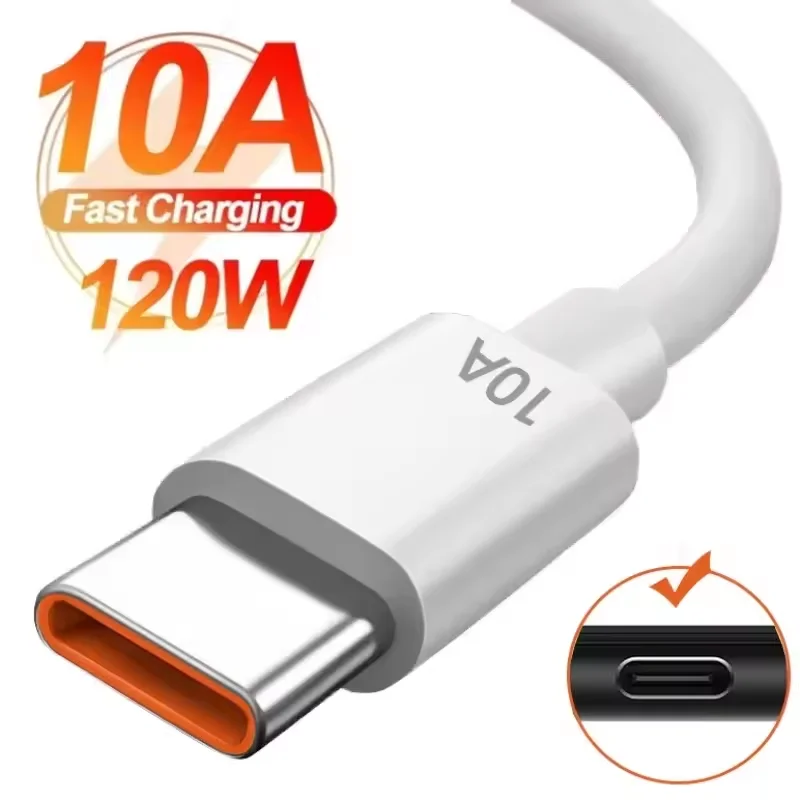 10A 120W USB to Type C Cable Super Quick Charge Cable For Realme Xiaomi 15 Huawei Mate 60 Phone Fast Charging Cable Data Cords