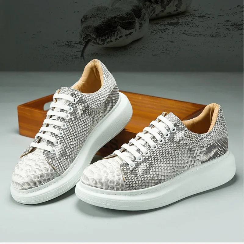 

New Leather Suede Leather Comfortable Breathable High-end Men Boat Shoes Loafers Oxford Sneakers Women Snake Skin Casual Shoes