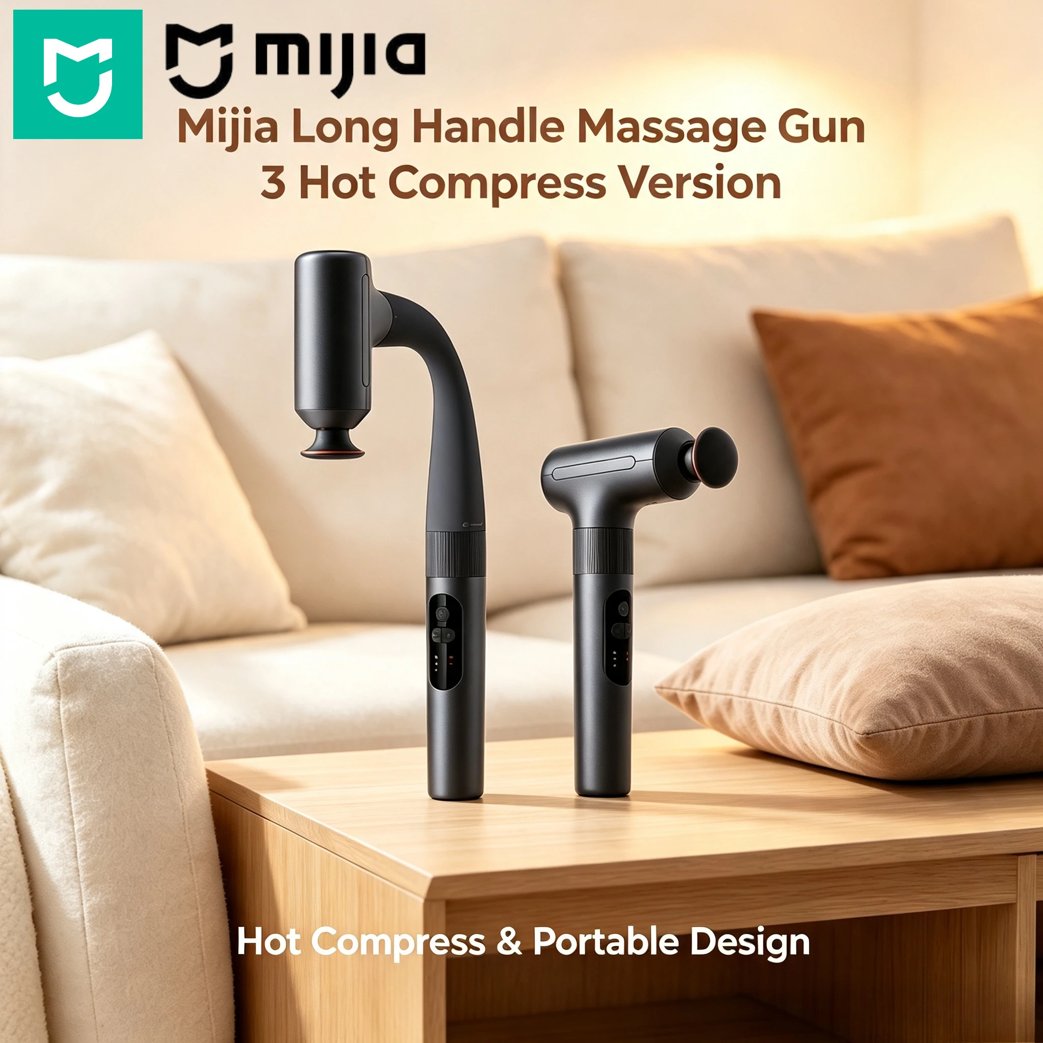 Mijia Long Handle Massage Gun 3 Hot Compress Version 12kg High Force Massager Detachable Handle Home Gym Workout Recovery