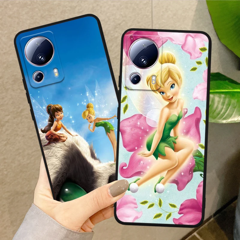 Disney Tinker Bell Cover For Xiaomi Mi 13 12X 12 11 11T 11i 10T 10 Pro Lite Ultra 5G 9T 8 A3 Black Phone Case