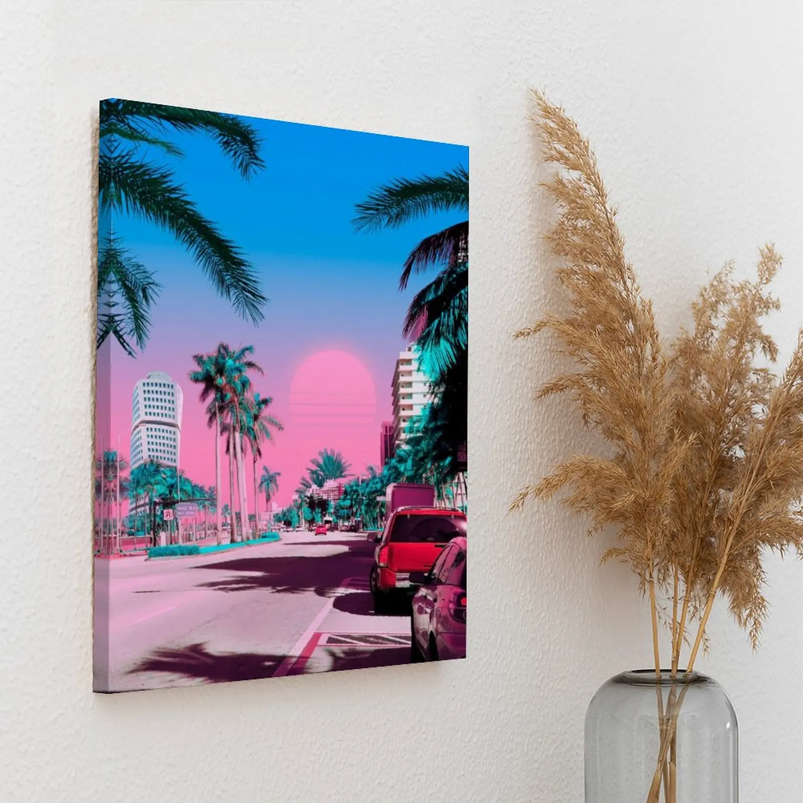 Picture 5: Miami Vice City Canvas Painting Pub Cave Personalized Home Wall Mural Framed Wall Paintings