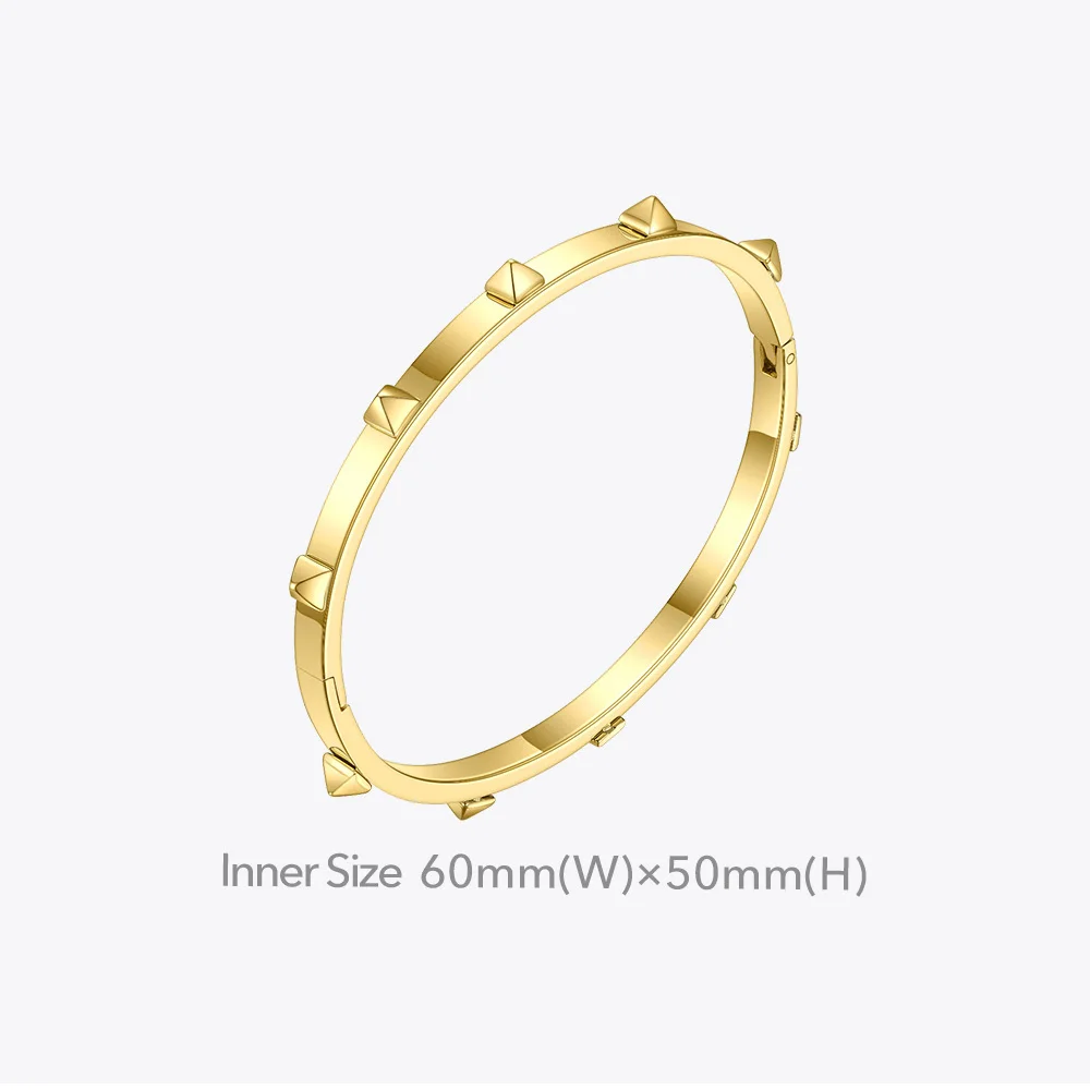 ENFASHION Pyramid Spikes Bracelet Gold Color Stainless Steel Cuff Bracelets Bangles For Women Fashion Jewelry Pulseiras B202076