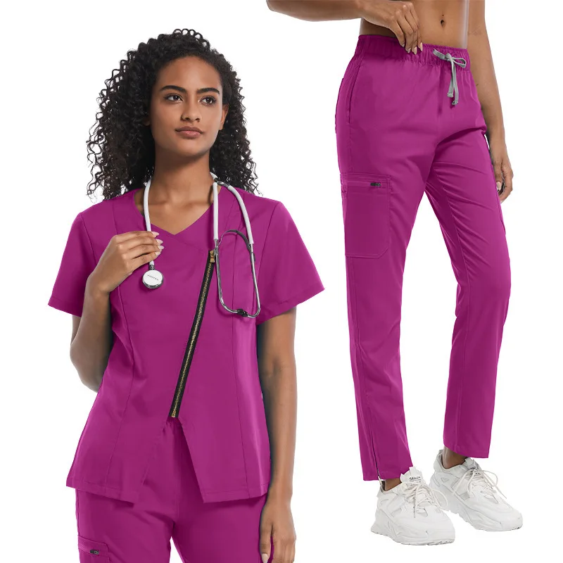 Stomatoloci, pielęgniarki, szczotkowanie rąk, sukienki chirurgiczne, damskie ubrania do mycia rąk, zestawy kliniczne z krótkim rękawem