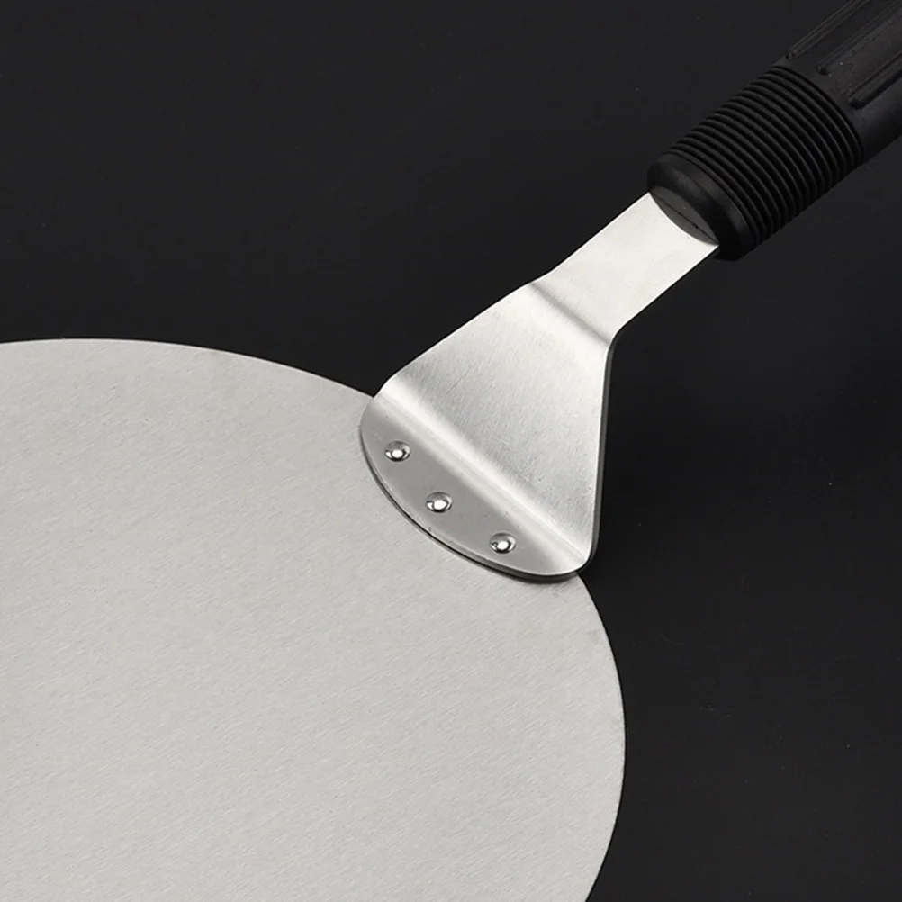 

Stainless Steel Round Pizza Spatula With Hanging Hole Ergonomic Baking Tool For Cake Bread Meat Cutting Kitchen Gadgets Silver