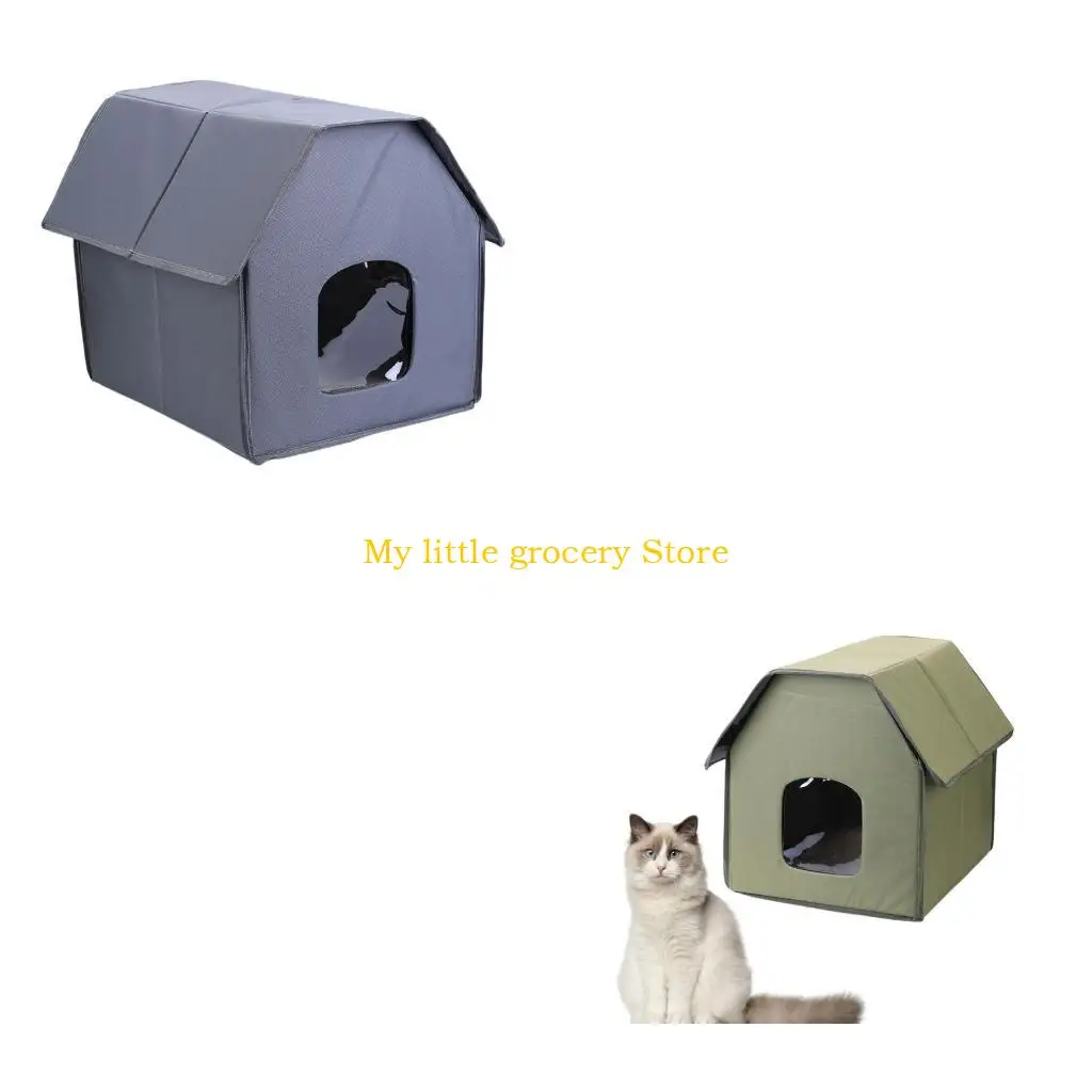 

D5BD Изоляция легкая сборка открытый кошки дом для зимнего водонепроницаемого укрытия теплый дом складной домашний дом