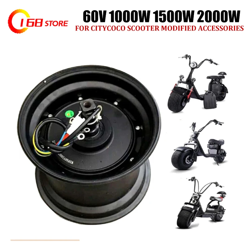 For Citycoco Scooter Modification Accessories 60V1000W 1500W 2000W 18X9.50-8/225X55-8 Tubeless Tire Hub