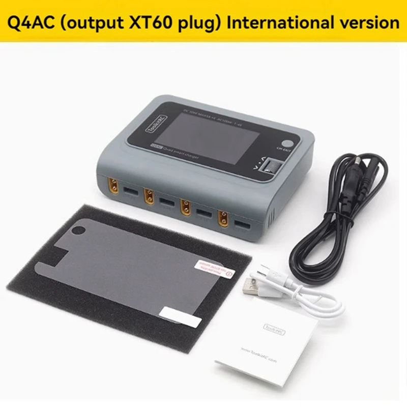 Toolkitrc Q4AC Smart Balance Charger 4X50w 5A AC 100W 4 Port Smart Charger For 1-4S Lipo Battery FPV Racing Drone