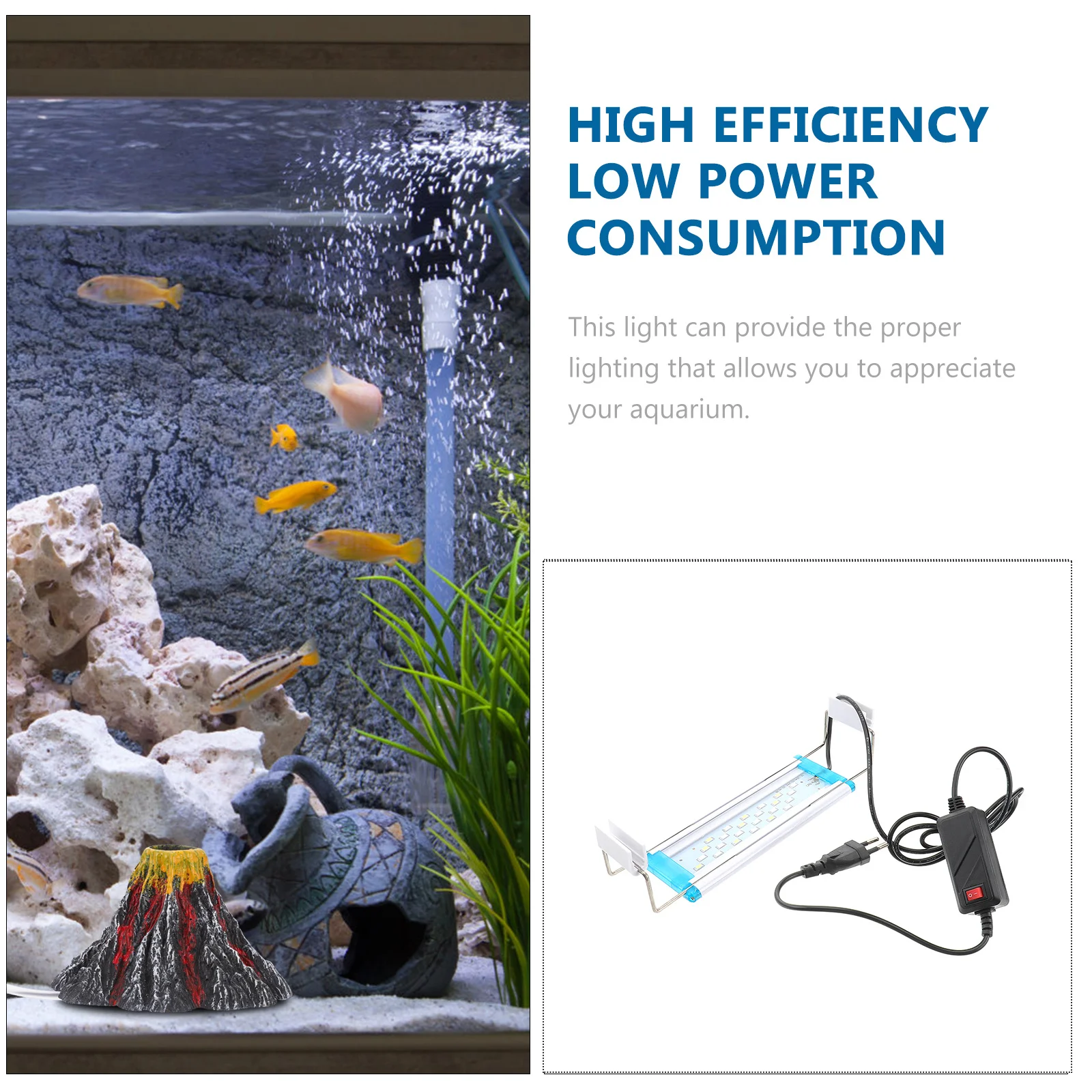 

1Pcs Fish Tank LED Light Aquarium Lighting Device for Plant Growth Wear Resistant Buckle Fixation Easy Clean Eu Plug