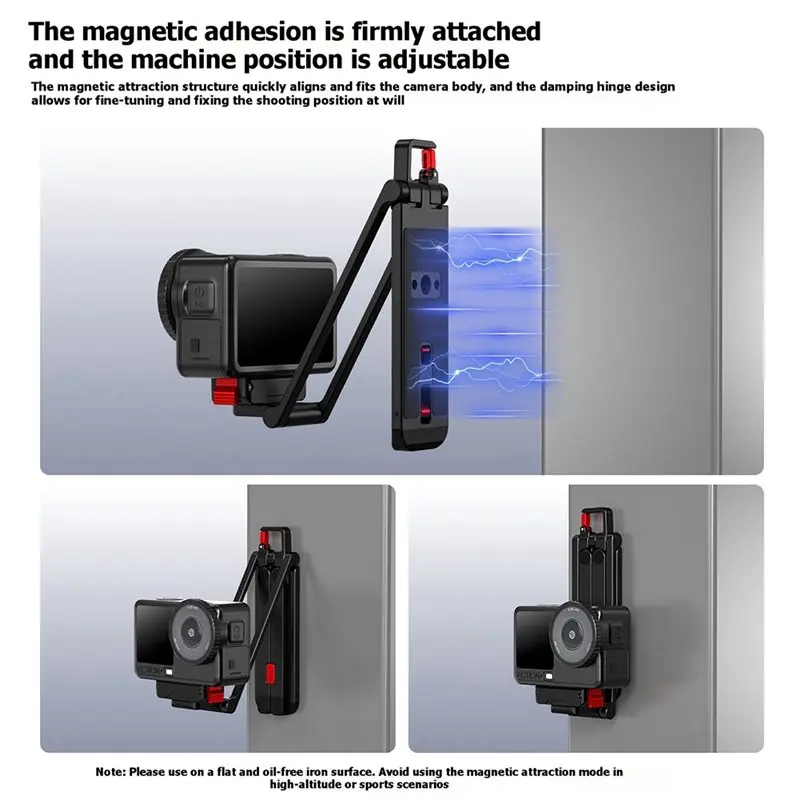 ABRI-Foldable Selfie Stick With Magnetic Metal Tripod For OSMO ACTION 3/4/5 PRO, Mantis Hook Stand& Desktop Video Vlog Support