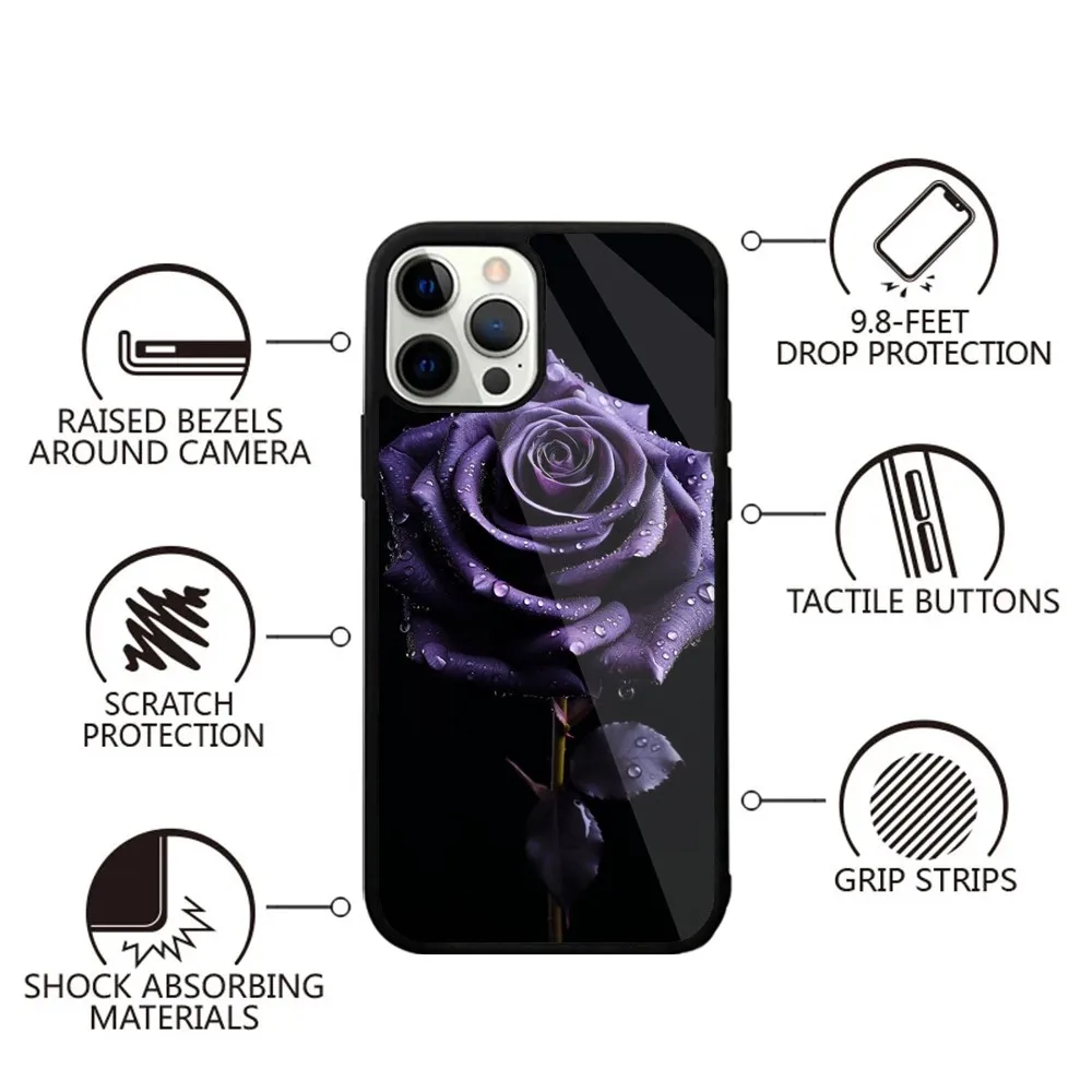 Purple Asethetic  Phone Case Strong Magnetic For IPhone 16,15,14,13,Pro,Max,Plus,11,12,Mini For Magsafe Wireless Charging