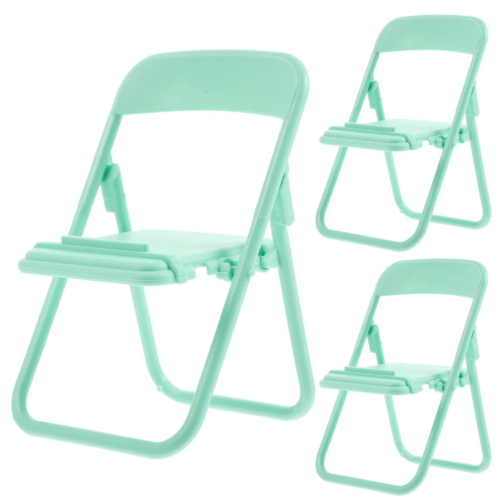 

3Pcs Miniature Folding Chairs High Chair for Kids Mini House Decoration Adorable Compact Portable Mini Furniture for Room