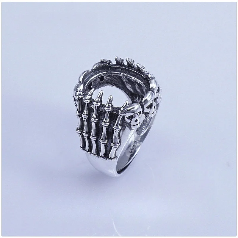 Setting 10*12/13*18/14*19mm Gemstone S925 Sterling Silver Ring Empty DIY Support for Men Fine Fashion Charm Jewelry