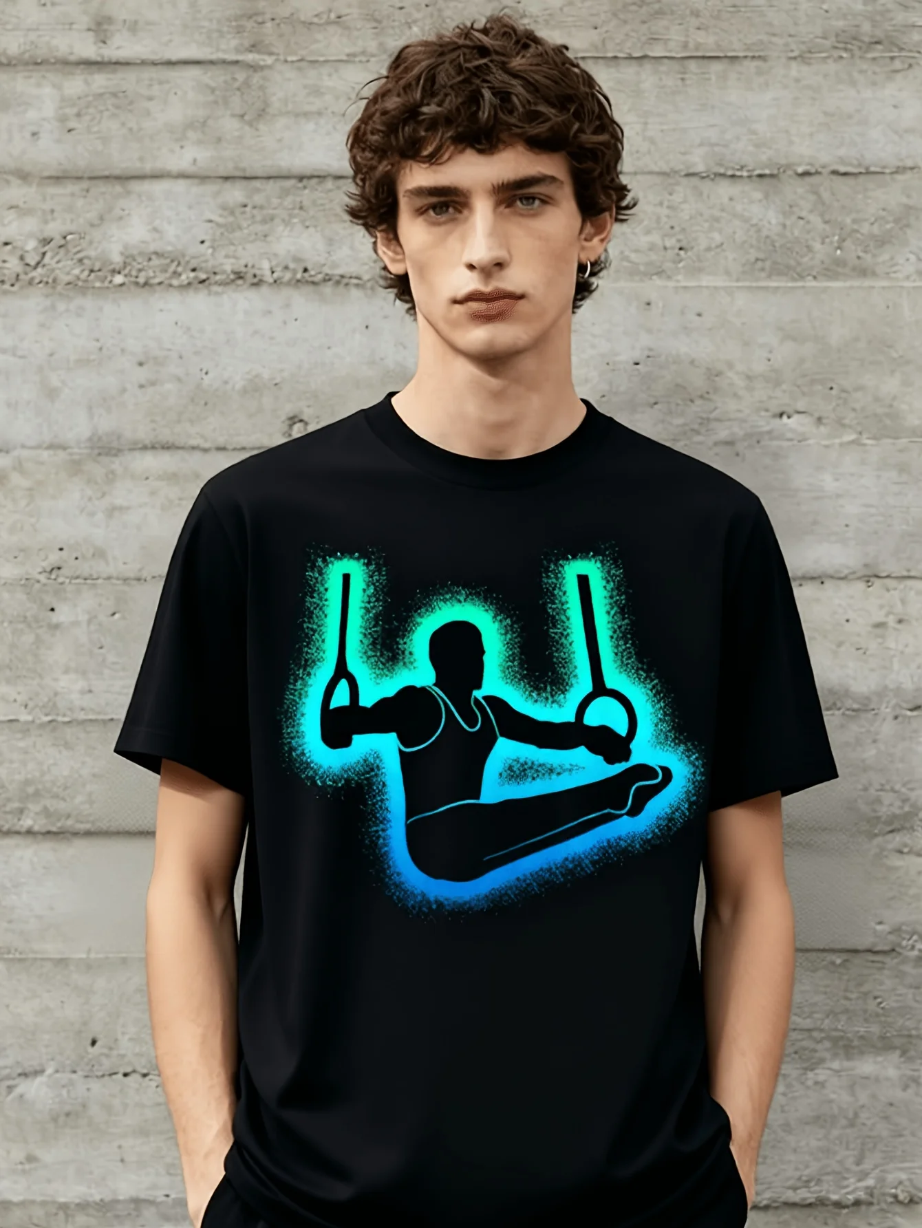 Men'S Gymnastics T-Shirt - Athletic Training Shirt with Short Sleeves