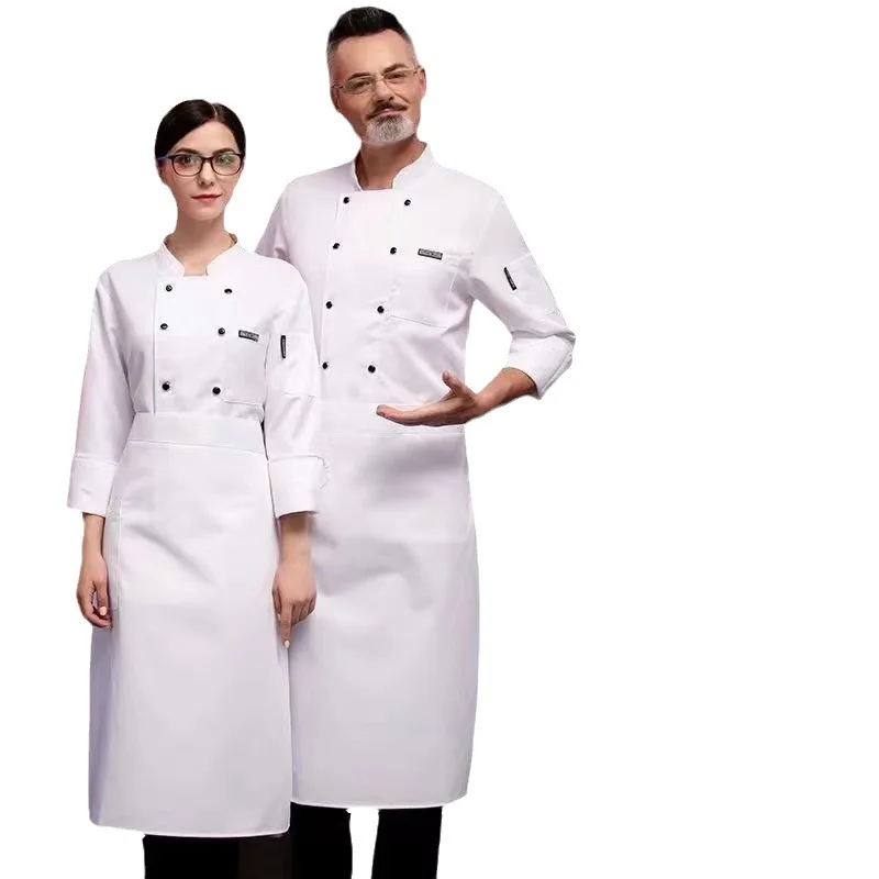 Uniforme de Chef de manga larga y corta para catering, hotel, cocina, ropa, pastelería, trabajo para hornear, primavera y verano