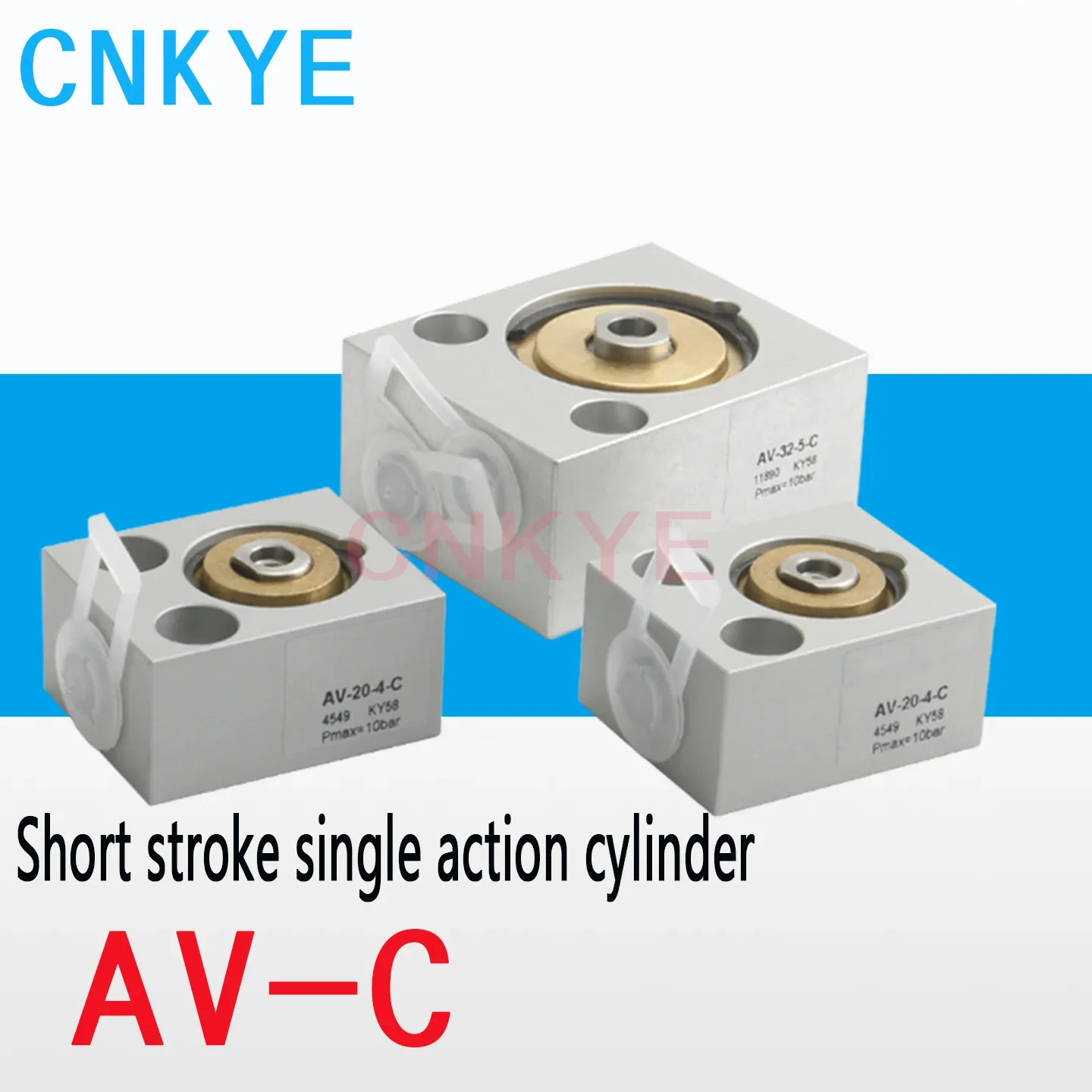 Short stroke single action cylinder AV-8-4-C 9336 AV-12-4-C 4583 AV-20-4-C 4549 AV-32-5-C 11890 AV-50-10-C 11891 AV-63-10 11892
