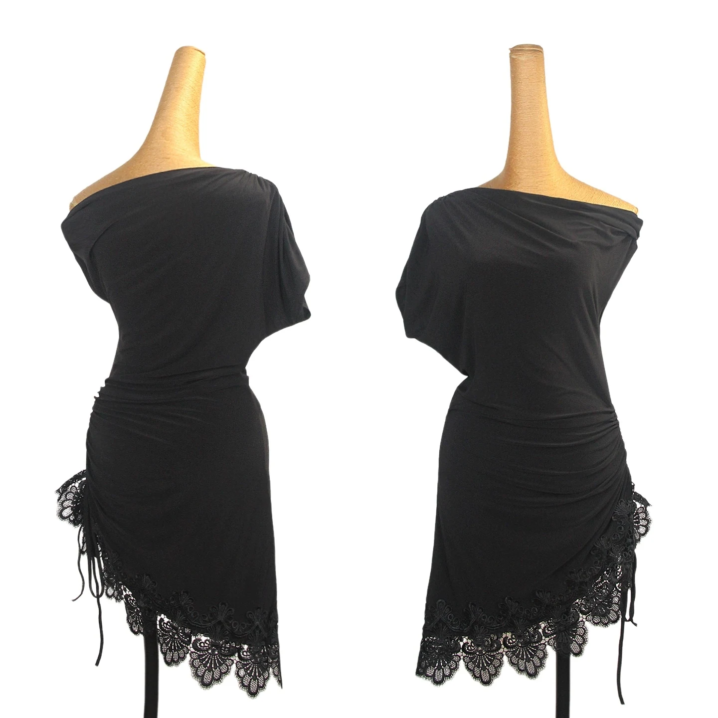 

Черное кружевное платье для латинских танцев, женское короткое платье на шнурке для взрослых, танцевальная одежда для румбы, танго, тренировочный костюм для выступлений DNV25976