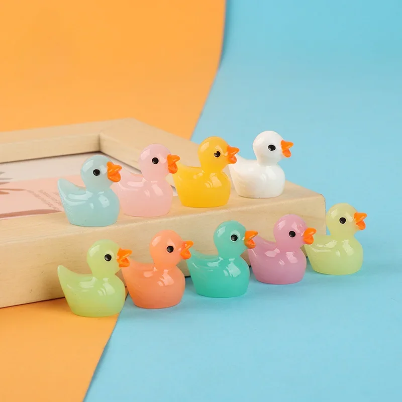 10pcs Mini 3D Resin Kawaii Colorful Ducks Planar Flatback Scrapbooking Supplies Tools Accessories Miniature Cabochons Diy Charms