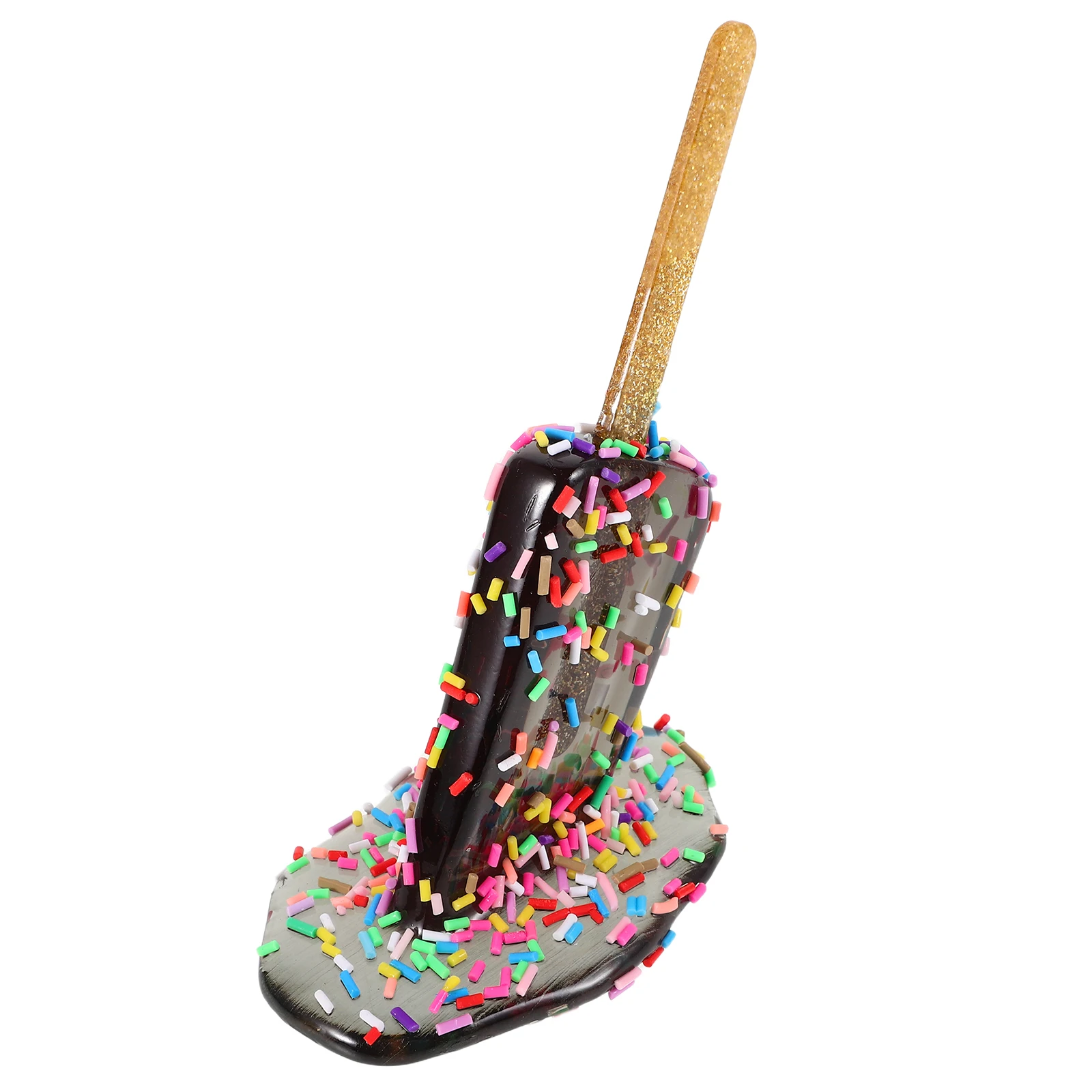 

Melting Popsicle Statue Creative Ice Cream Decor Summer popsicle sculpture Tabletop Garden Indoor Outdoor Decorative Statue Mini