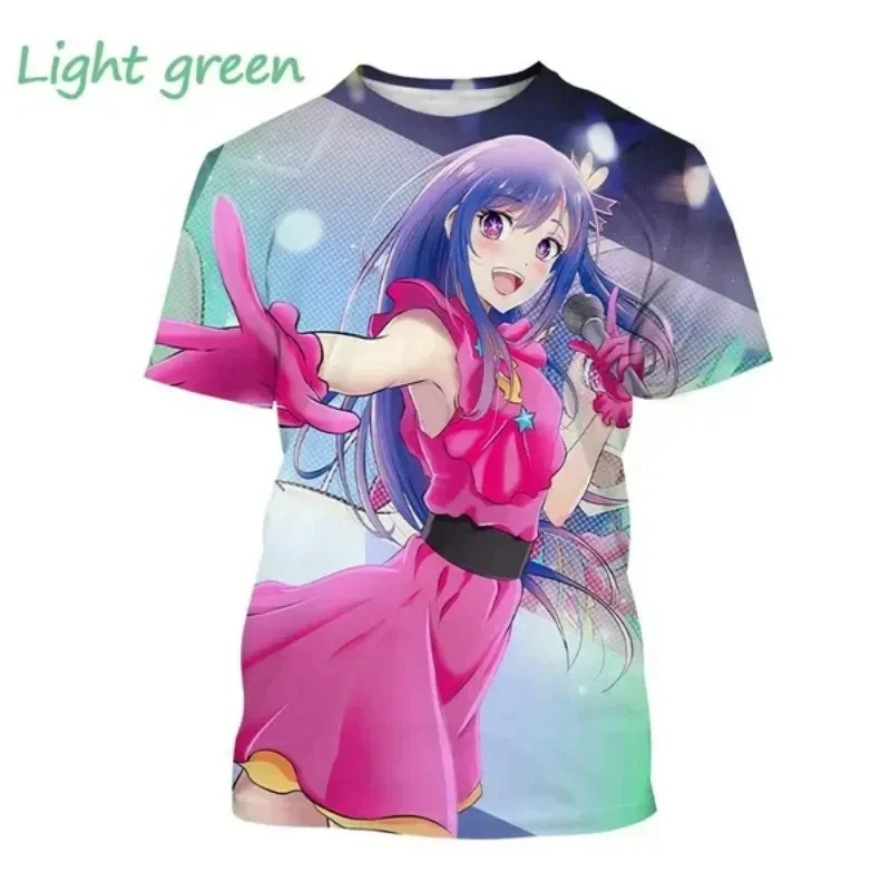 جديد أنيمي Oshi No Ko Ai Hoshino نمط ثلاثية الأبعاد تي شيرت مطبوع الرجال النساء تأثيري قصيرة الأكمام تي شيرت المتضخم تيز ملابس أطفال