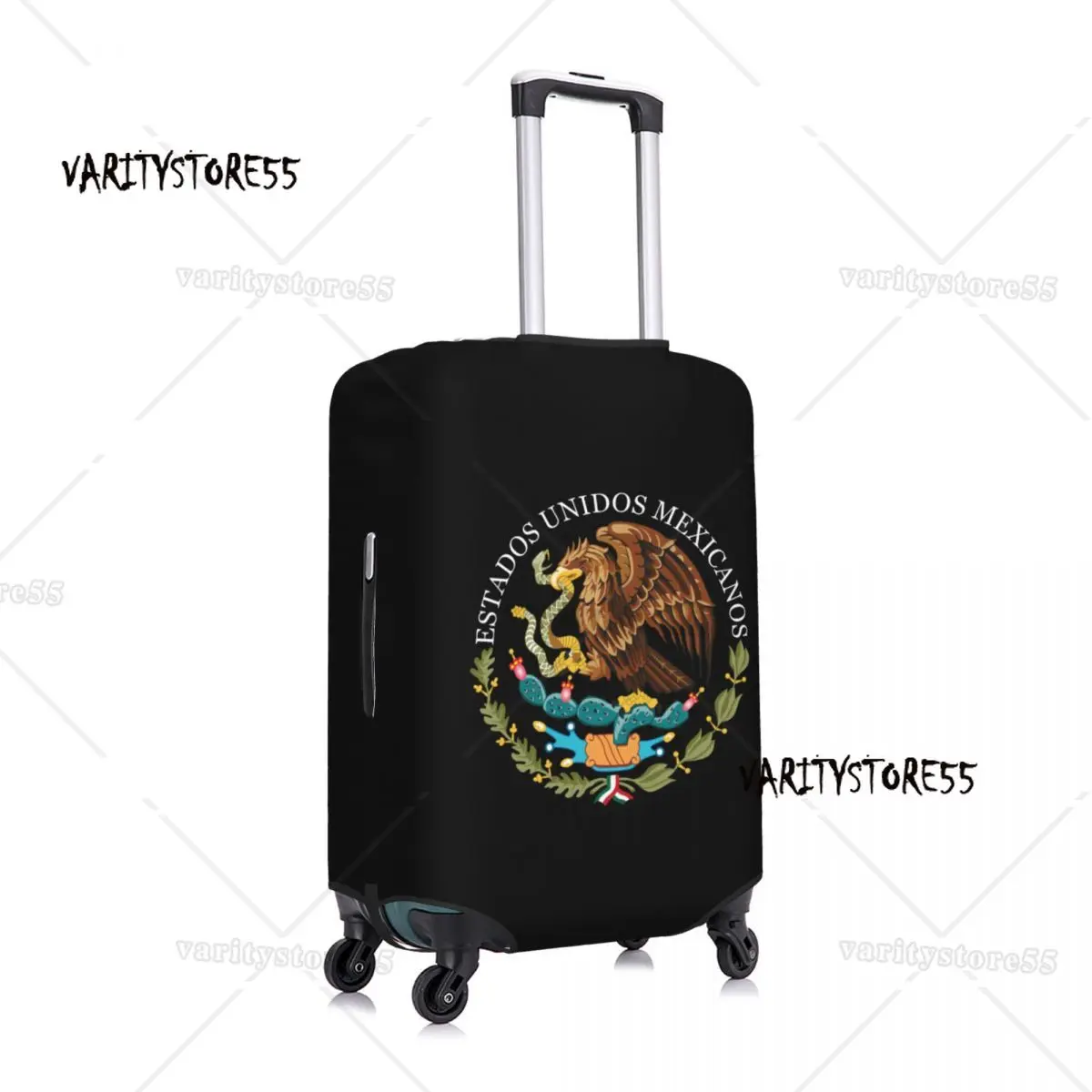 Custom Coat Of Arms Of Mexico Travel Luggage Cover Washable Mexican Flag Seal Suitcase Cover Protector Fit 18-32 Inch