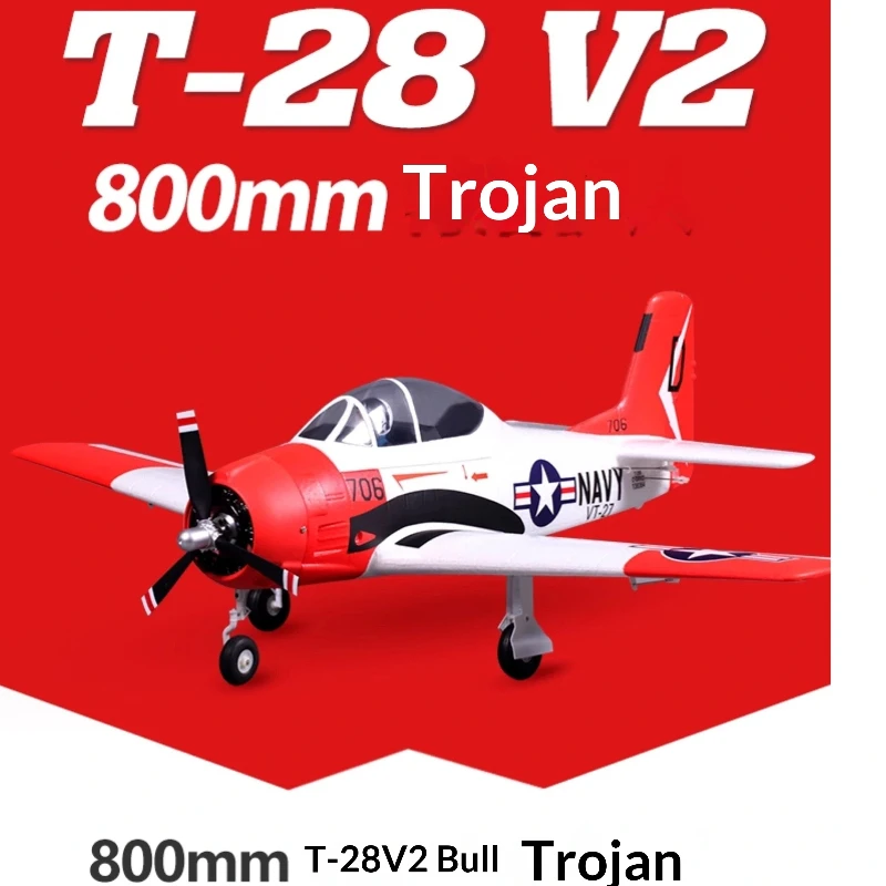 Fms T28 Trojan 800Mm Rc Fixed Wing Plane Wwii Simulation Navy Vt 27 Remote Control Aircraft For Beginner Adult Outdoor Flying