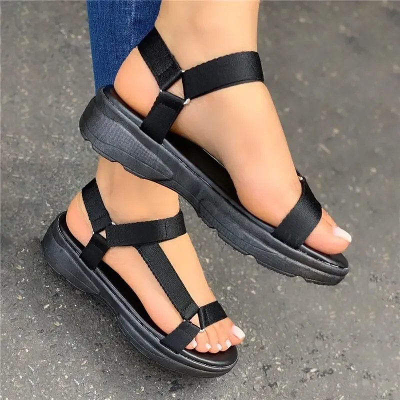 Beach Shoes Woman 2023 Summer Sandals Woman Non-Slip Casual Multi Color Shoes Fashion Solid Open Toe Sandals Daily Comfortable