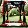 2pcs 8meter Black Polyester Tulle Draping Fabric Wedding Arches Birthday Parties & Stage Decor Christmas Halloween St. Patrick's 5 2pcs 8meter Black Polyester Tulle Draping Fabric Wedding Arches Birthday Parties & Stage Decor Christmas Halloween St. Patrick's 5