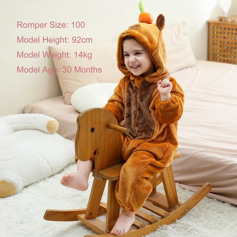 MICHLEY هالوين الكرتون طفل رضيع الفانيلا الطفل السروال القصير كابيبارا زي مقنعين عموما داخلية بذلة لصبي فتاة