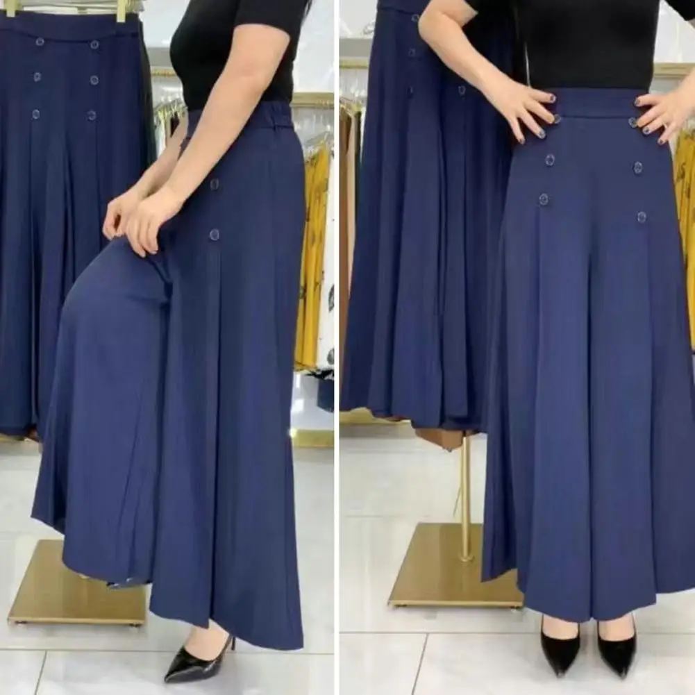 Stylish Women Skirt Pants Solid Color Match Top Oversized Soft Fabric Fall Skirt Pants