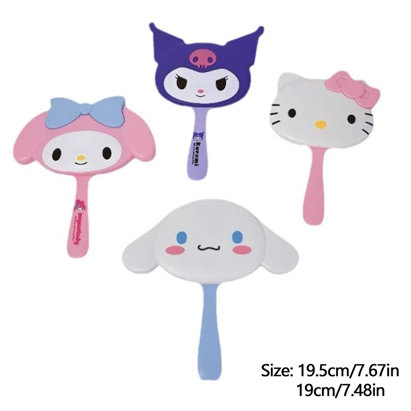 Cartoon Sanrio Hello Kitty Kuromi Melody Kawaii Mirror Comb Boxed Handheld Extracted Oneness Travel Hair Brush Massage