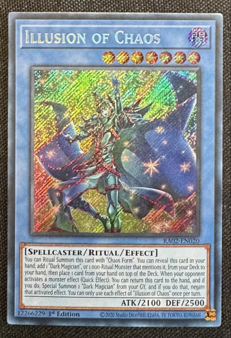 Yugioh KONAMI TCG RA02-EN020 Illusion of Chaos Secret Rare English 1st Edition Collection Mint Card