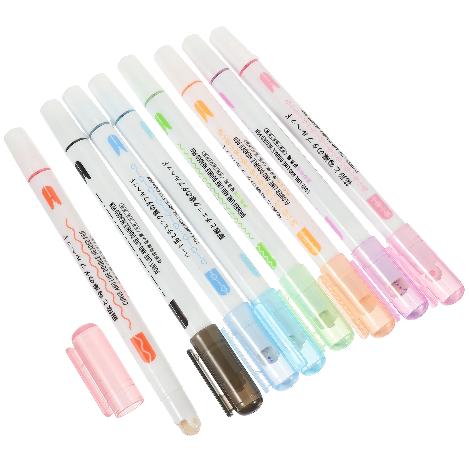 

8 Pcs Curve Marker Floral Pens Colorful Art Supplies Painting Lace Plastic Note Taking School Projects DIY Alphabet