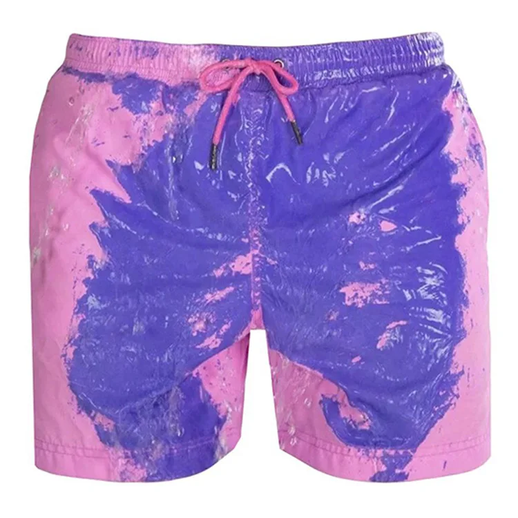 Beach Shorts Men Magical Color Change Swimming Short Trunks Summer Swimsuit Swimwear Shorts Quick Dry Bathing Beach Pants