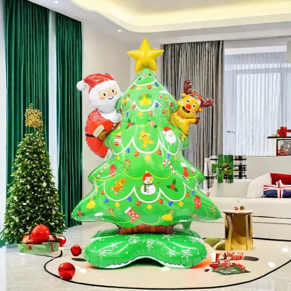 1pc Inflatable Christmas Balloons Party Decor Standing Xmas Tree Foil Balloon Merry Christmas New Year Home DIY Decoration Props