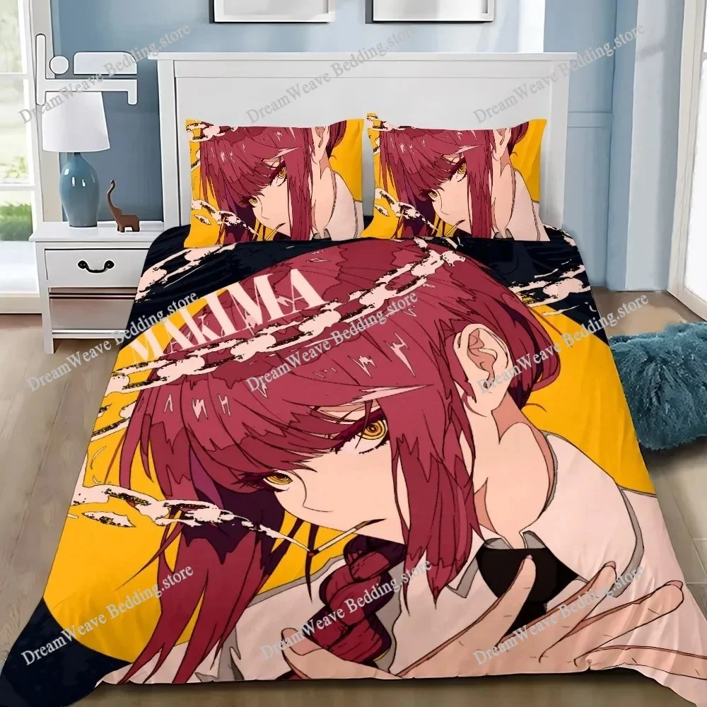

Chainsaw Man Duvet Cover Pillowcase Bedding Set Adult Girls Boys Bedroom Decoration Children Single Double King Size Luxury Gift