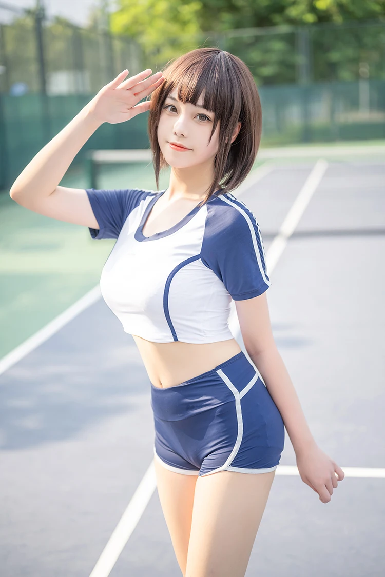 Three-Piece Suit Color Blocking Split Sports Swimsuit Sexy Short Sleeve Brief Tight Girl Hot Sexual Women Spa Suitwear Cosplay