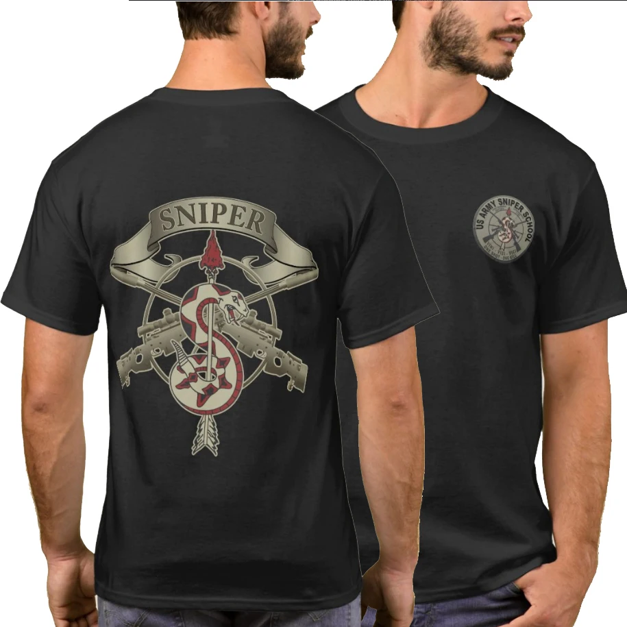 US Army Sniper School Marksman Insignia T-Shirt New 100% Cotton Short Sleeve O-Neck Casual Mens T-shirt