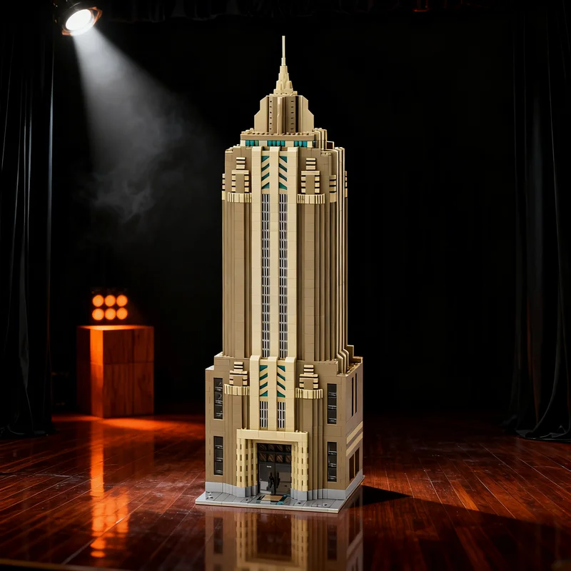 

3857pcs MOC MB18 Art Deco Skyscraper 2 Modular Streetscape Model Building Blocks Creative Gift DIY Display Decor Adult Premium